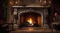 warmth large fireplace Royalty Free Stock Photo
