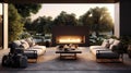 warmth outdoor gas fireplace Royalty Free Stock Photo