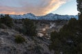 The warmth of sunset over the towering Sierra Nevada Mountains Royalty Free Stock Photo