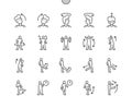 Warmup and stretching exercise. Torso rotations Royalty Free Stock Photo