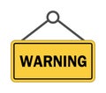 Warning hanging signboard