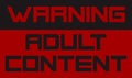 Warning adult content sign flat Royalty Free Stock Photo