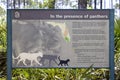 Warning Panthers Sign By The Florida Fish & Wildlife