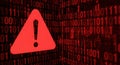 Warning Alert Cybersecurity Breach Digital Error Binary Code Data Security Problem Royalty Free Stock Photo