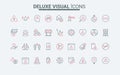 Warning and alert messages, notifications for danger caution and failure line icon set