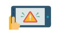 Warning Alert on Tablet Device Screen, vector design Generative AI Royalty Free Stock Photo