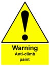 Warning anti climb paint