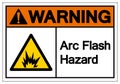 Warning Arc Flash Hazard Symbol Sign, Vector Illustration, Isolate On White Background Label .EPS10 Royalty Free Stock Photo