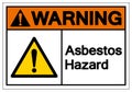 Warning Asbestos Hazard Symbol Sign, Vector Illustration, Isolated On White Background Label .EPS10 Royalty Free Stock Photo
