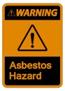 Warning Asbestos Hazard Symbol Sign On White Background Royalty Free Stock Photo