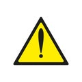 Warning, attention, alert, caution, hazard, yellow triangle sign icon isolated on white background