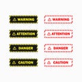 Warning, attention, danger and caution button set. Vector on transparent isolated background. EPS 10 Royalty Free Stock Photo