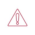 Warning attention line icon, outline vector sign, linear style pictogram isolated on white. Exclamation mark triangle symbol, logo Royalty Free Stock Photo