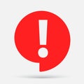 Warning attention sign. Speech bubble symbol. exclamation mark icon. Royalty Free Stock Photo