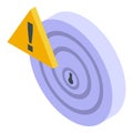 Warning authentication error icon isometric vector. Incorrect data validation
