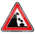 Warning avalanche and rockfall Royalty Free Stock Photo