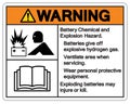 Warning Battery Chemical and Explosion Hazard Symbol Sign ,Vector Illustration, Isolate On White Background Label. EPS10 Royalty Free Stock Photo