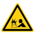 Warning Battery Flash ARC Hazard  Symbol Sign ,Vector Illustration, Isolate On White Background Label. EPS10 Royalty Free Stock Photo