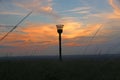 Warning beacon at Westbury, Wiltshire at sunset Royalty Free Stock Photo