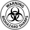 Warning Biohazard Label, Biohazard Sharps Royalty Free Stock Photo