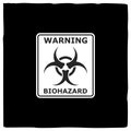 Warning Biohazard sign, icon or logo on dark background