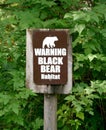 Warning Black Bear Habitat