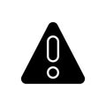 Warning black glyph icon