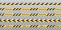 Warning black and yellow warning tapes
