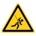 Warning Body Harness And Lifeline Required Symbol Sign, Vector Illustration, Isolate On White Background Label. EPS10