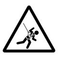Warning Body Harness And Lifeline Required Symbol Sign, Vector Illustration, Isolate On White Background Label. EPS10