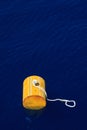 Warning buoy off the coast of Maine against a foggy background, Buoy on the sea for support supply boat. Royalty Free Stock Photo