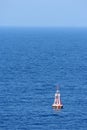 A warning buoy off the coast of Spain, Barcelona Royalty Free Stock Photo