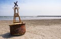 Warning buoy on vietnam beach Royalty Free Stock Photo