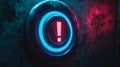 Warning button illuminated in red light Royalty Free Stock Photo