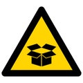 Warning Carton Box Raster Icon Flat Illustration