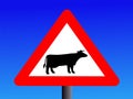 Warning cattle sign