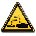 Warning corrosive substances and chemicals Royalty Free Stock Photo