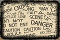 Warning, Caution, Crime, Police signs Royalty Free Stock Photo