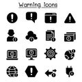 Warning, Caution, Danger , Notification icon set