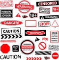 Warning caution explicated advisory sign Royalty Free Stock Photo