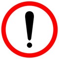 Warning Or Caution Red sign, Vector Illustration, Isolate On White Background Label. EPS10 Royalty Free Stock Photo