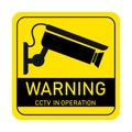 Warning CCTV sign, security cameras, Video surveillance.