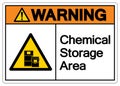 Warning Chemical Storage Area Symbol, Vector Illustration, Isolate On White Background Label. EPS10 Royalty Free Stock Photo