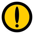 Warning Circle Raster Icon Illustration