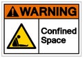 Warning Confined Space Symbol Sign ,Vector Illustration, Isolate On White Background Label. EPS10Warning Confined Space Symbol