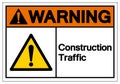 Warning Construction Traffic Symbol Sign, Vector Illustration, Isolate On White Background Label. EPS10 Royalty Free Stock Photo