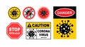 Warning corona virus sign , Corona virus danger and public health risk disease and covid-19 outbreak. Pandemic medical