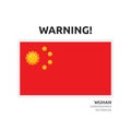 Warning Coronavirus 2019-nCoV symptoms risk disease China flag medical health care concept Chinese healthcare WUHAN virus vector Royalty Free Stock Photo