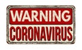 Warning Coronavirus vintage rusty metal sign