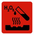 Warning Corrosive H2 O5 Symbol Sign, Vector Illustration, Isolated On White Background Label. EPS10